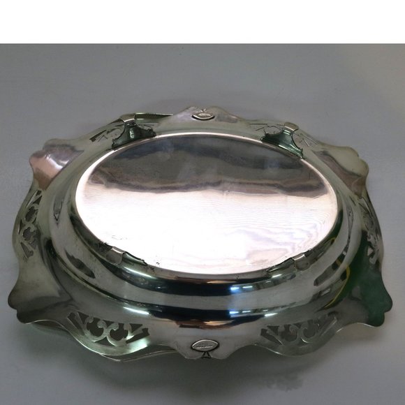 Vintage Silver Plated Basket w/ Handle Made in ENGLAND, E.P.N.S Hard Soldered - Picture 9 of 12